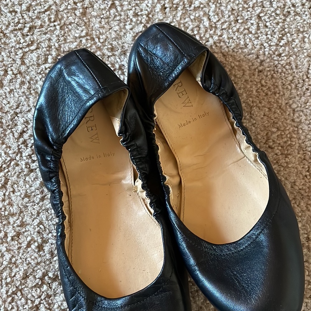 J. Crew Black Leather Ballet Flats Size 7.5 - Picture 6 of 6